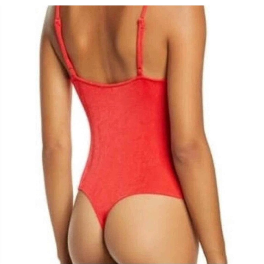 FREE PEOPLE Red Cowl Neckline Bodysuite - Picture 10 of 13